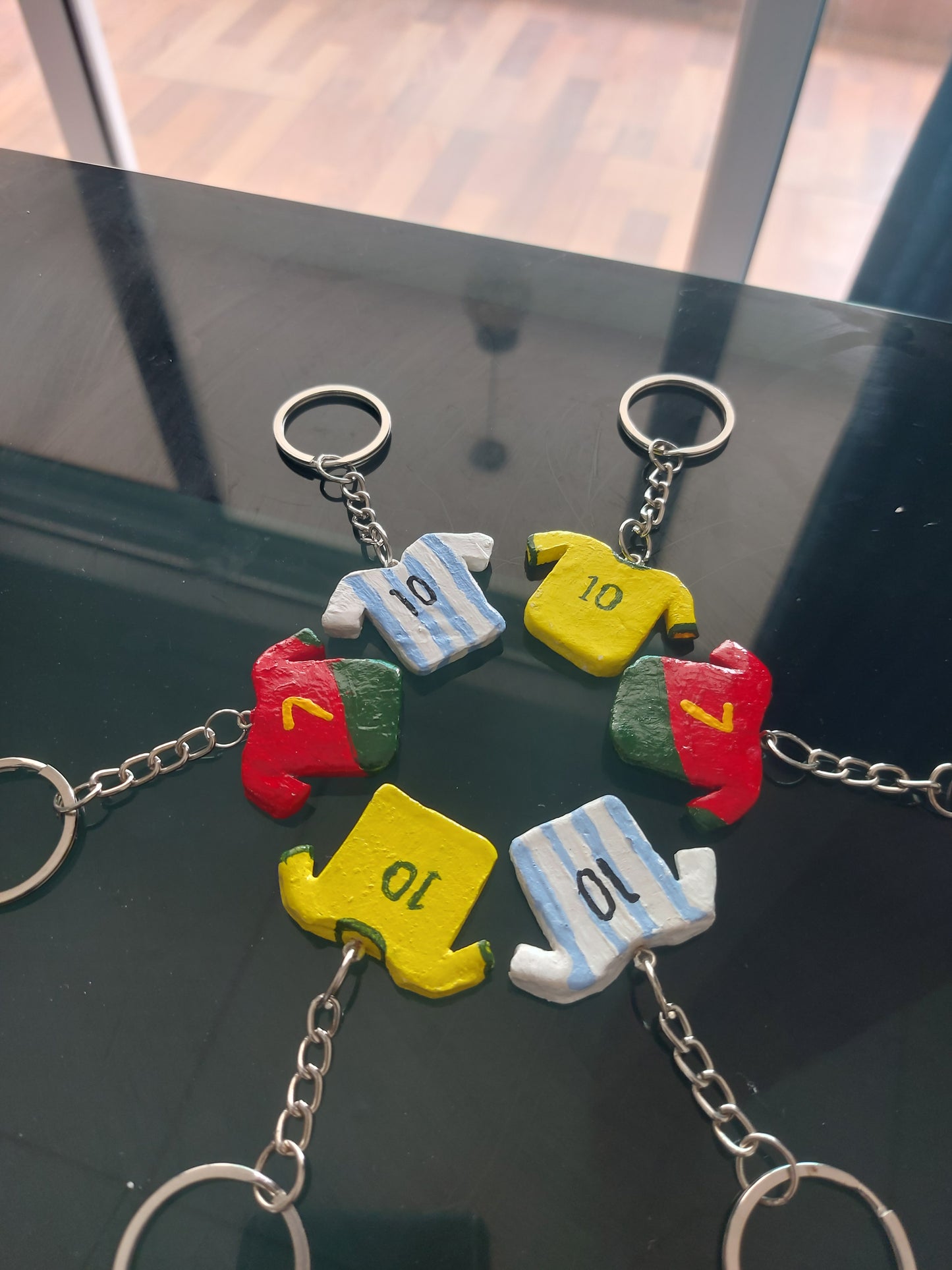 Handcrafted Football Jersey Keychain