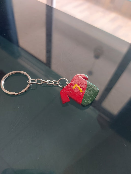 Handcrafted Football Jersey Keychain