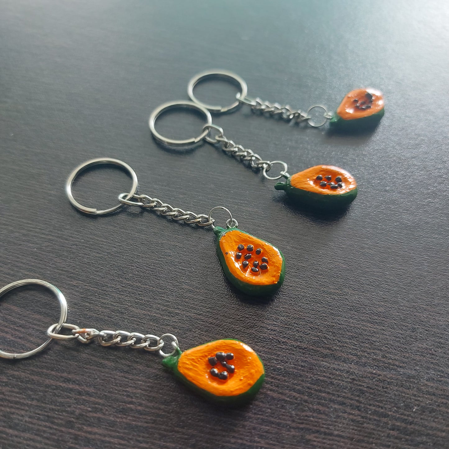 Papaya Slice Keychain