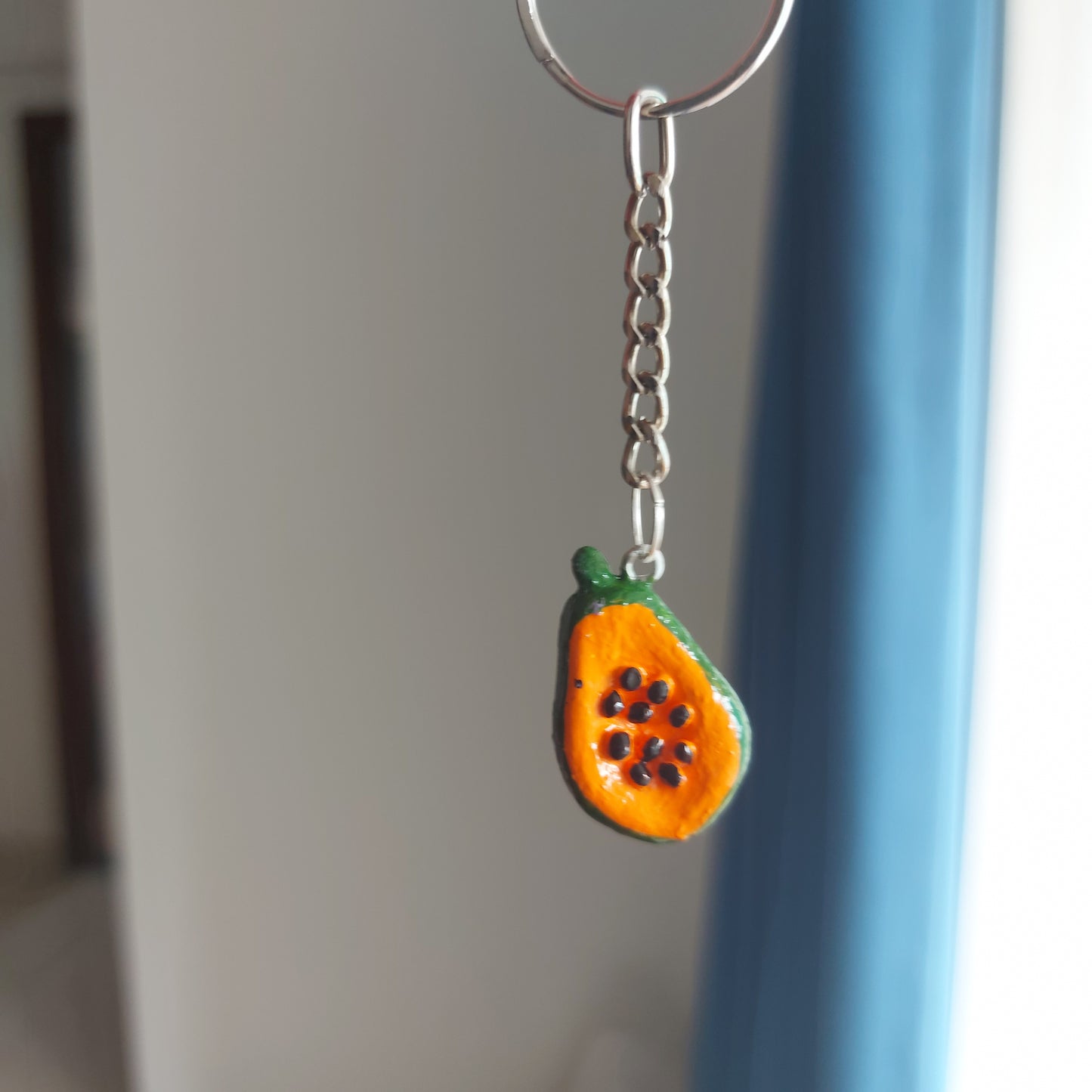 Papaya Slice Keychain