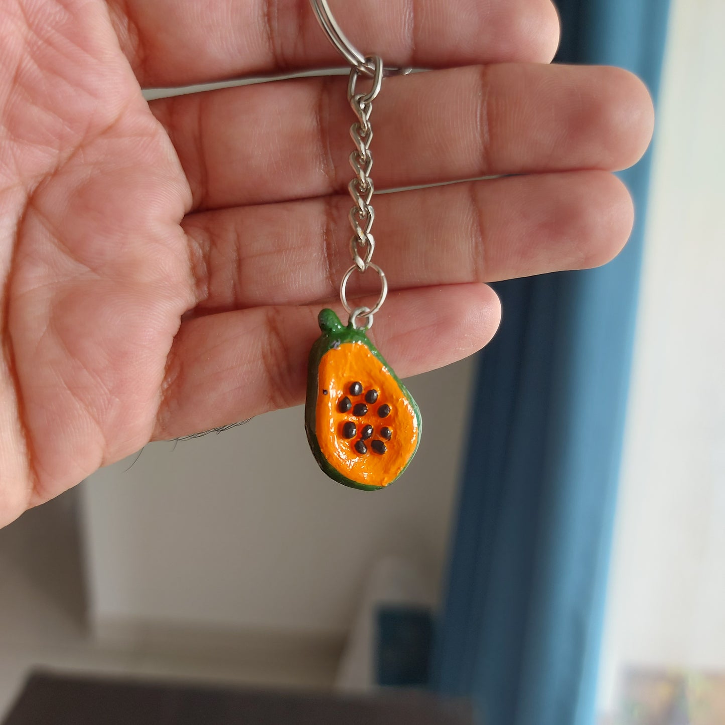 Papaya Slice Keychain